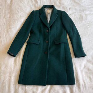 J.Crew emerald green single breasted coat - Size 00